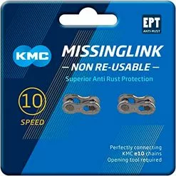 KMC 10R EPT Missinglink Re-Usable 5.88 Mm Chain Link 2 Pairs -Bicycle Shop kmc 10r ept missinglink re usable 5.88 mm chain link 2 pairs 1