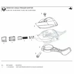 SRAM X01 Eagle B2 Lunar/Black Shift Lever Trigger Cover Kit